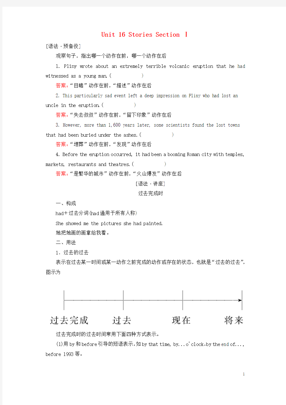 高中英语Unit16StoriesSectionⅠ课时语法精讲北师大版选修6