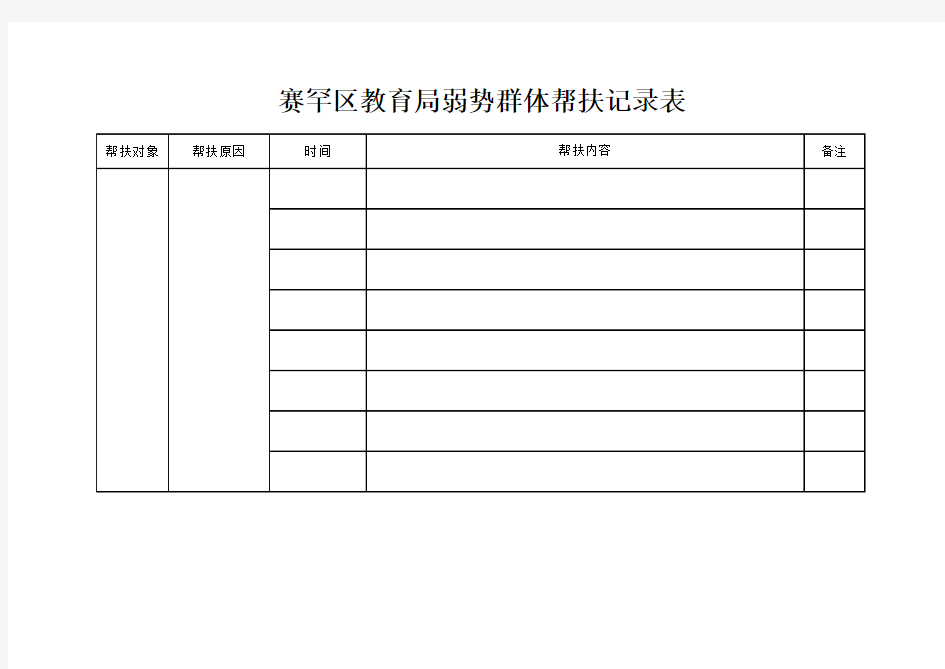 弱势群体帮扶记录表