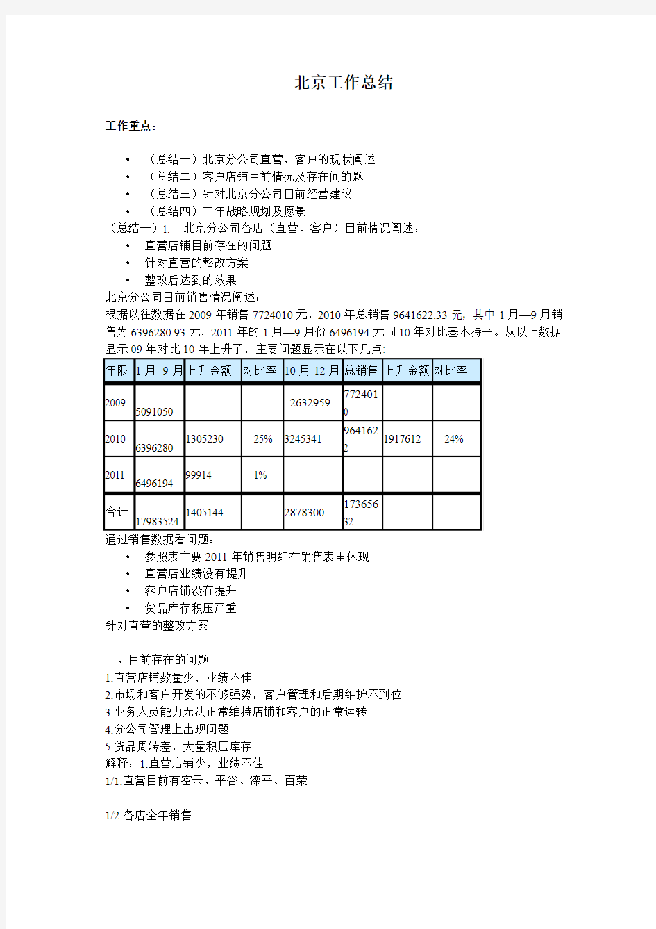 北京工作总结