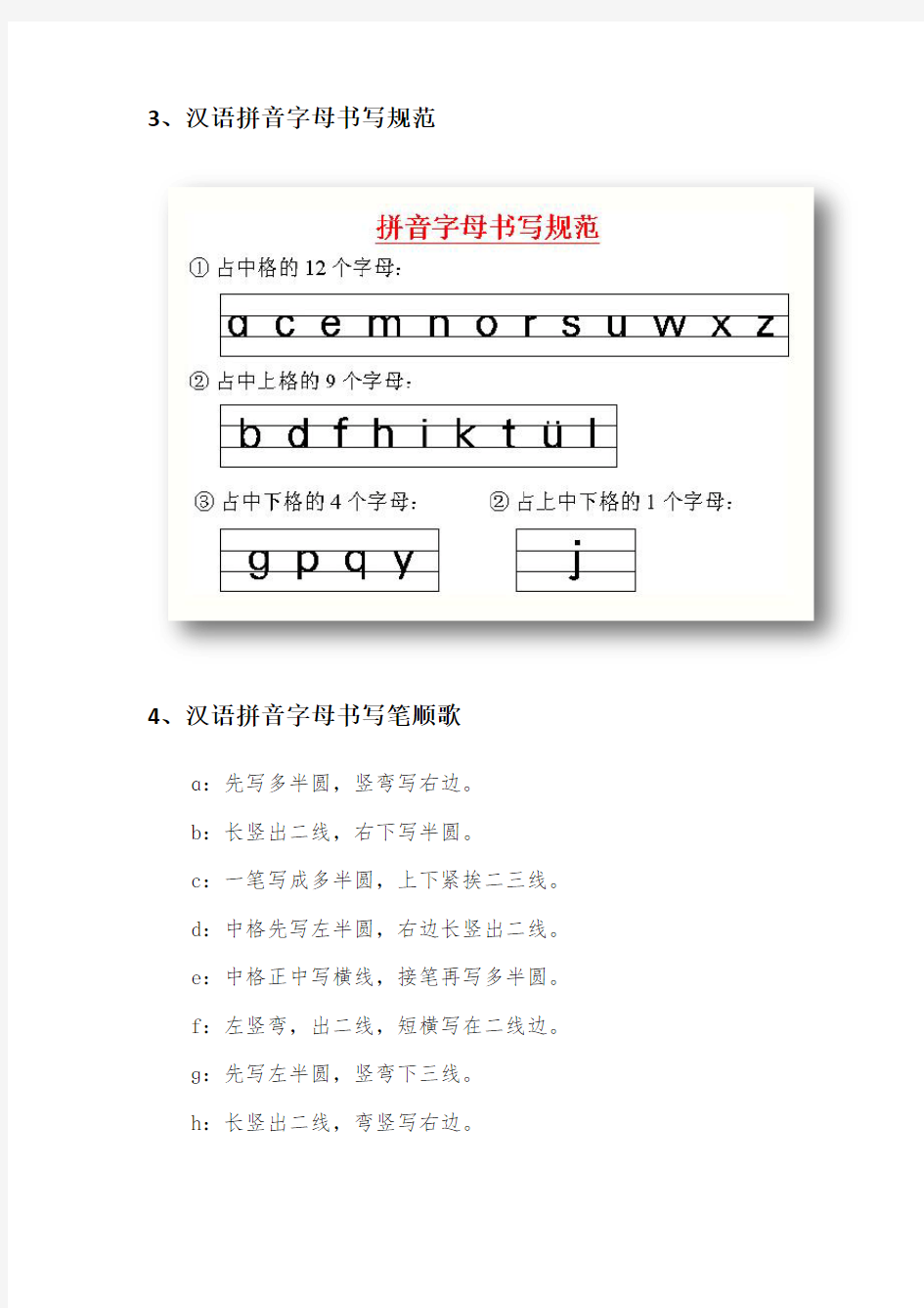 汉语拼音字母的书写规范