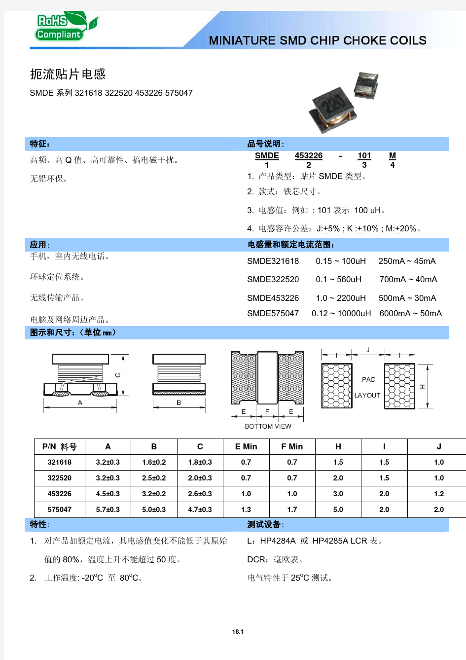 扼流贴片电感