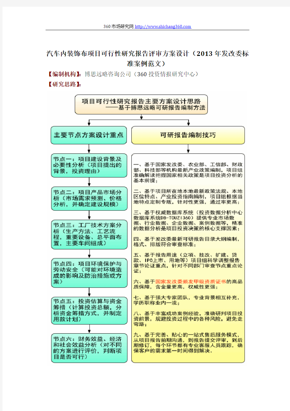 汽车内装饰布项目可行性研究报告评审方案设计(2013年发改委标准案例范文)