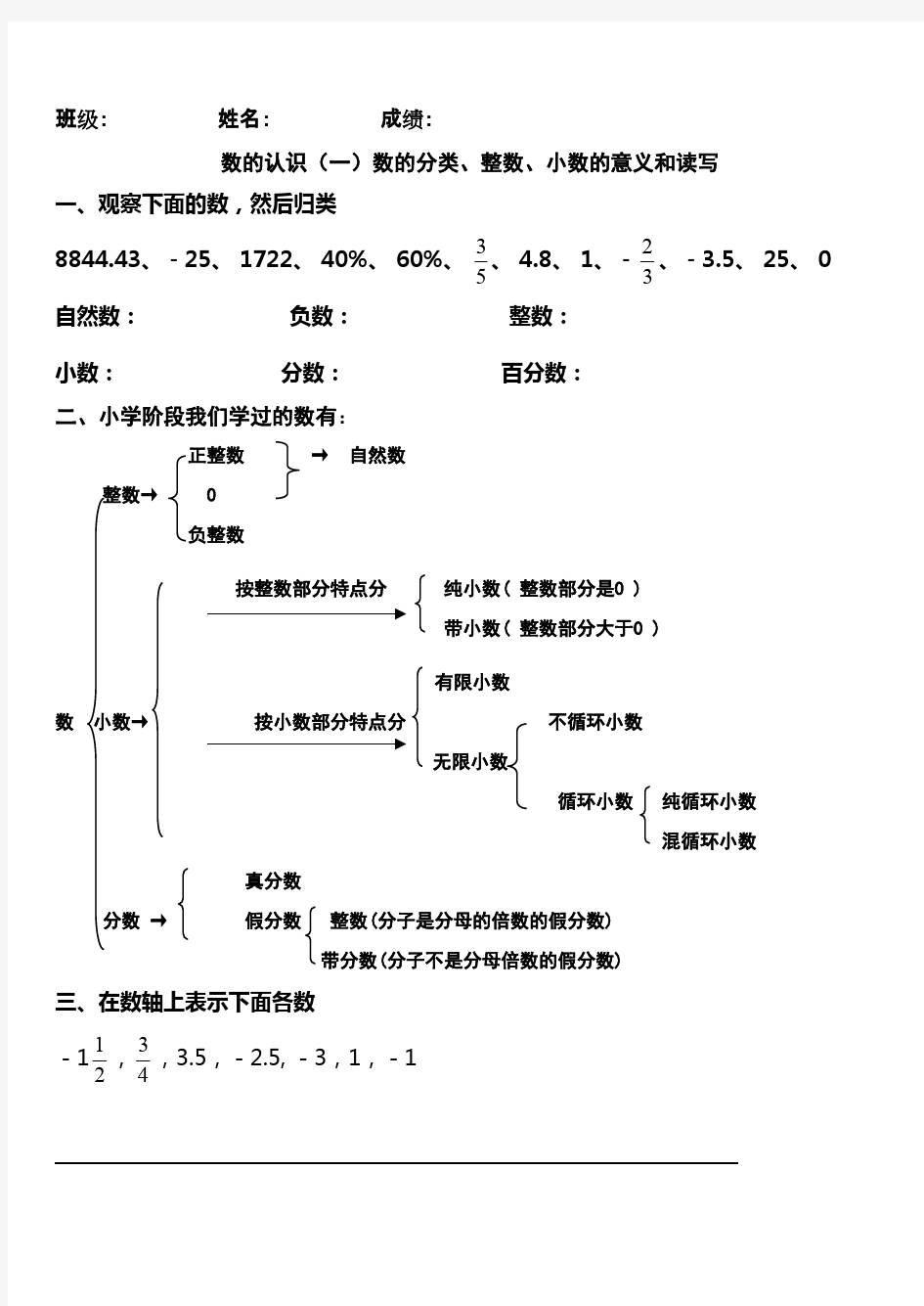 数的认识(一)数的分类764290