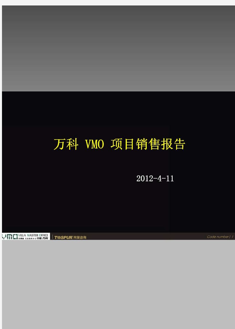 2012年上海万科VMO项目销售报告