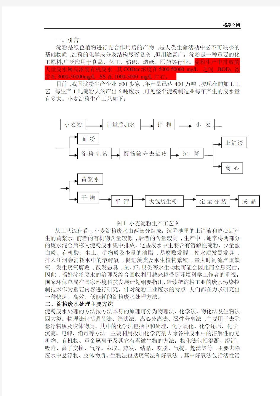 小麦淀粉废水处理综述.doc