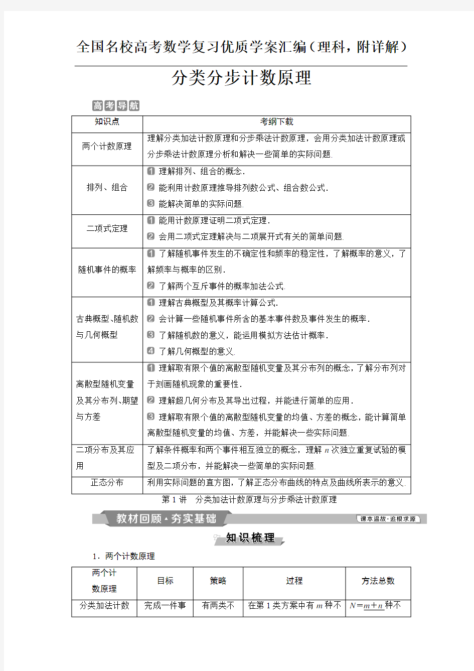  分类加法计数原理与分步乘法计数原理