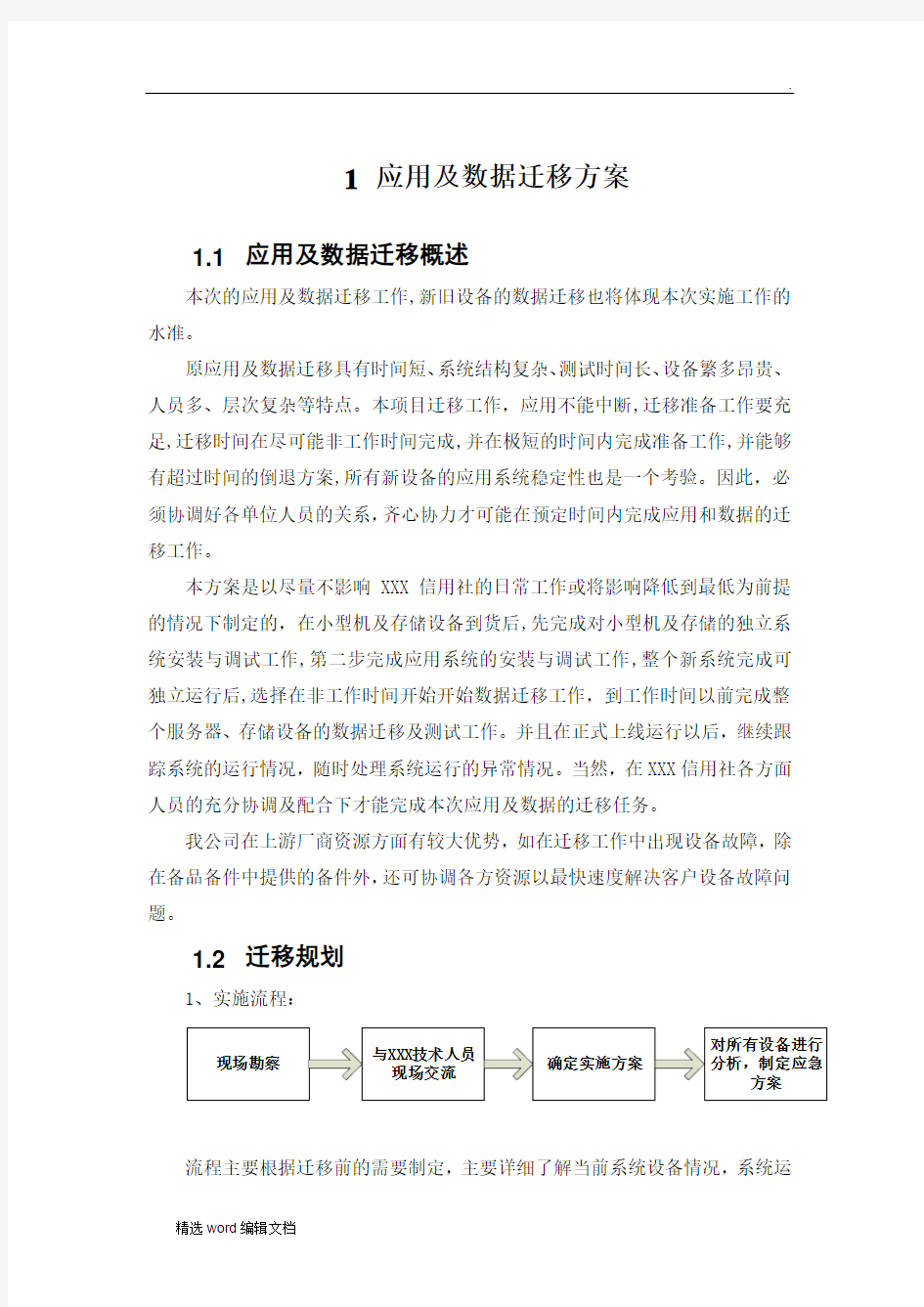 应用及数据迁移方案精品范本