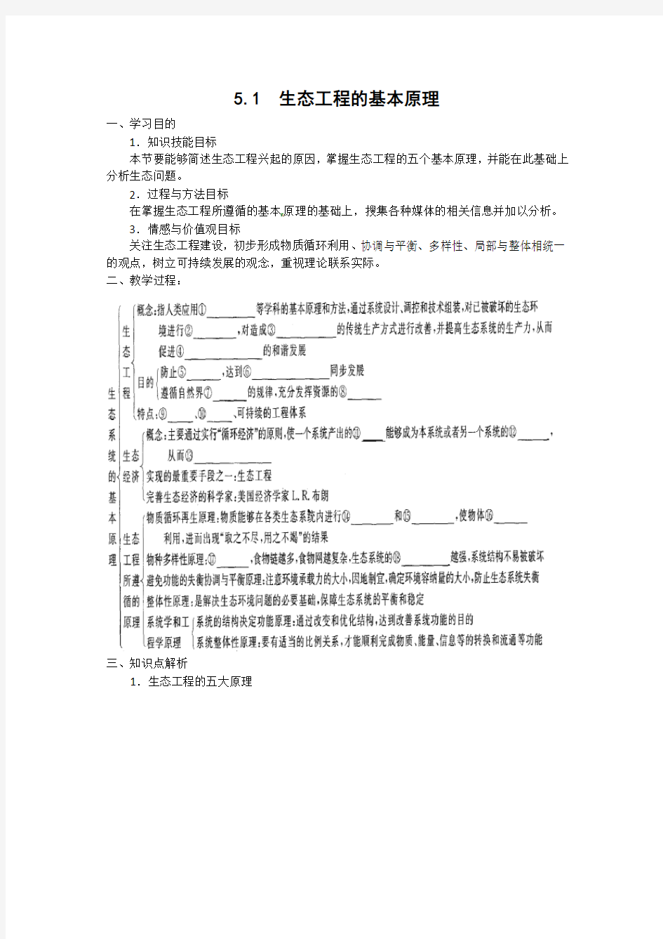 5.1 生态工程的基本原理