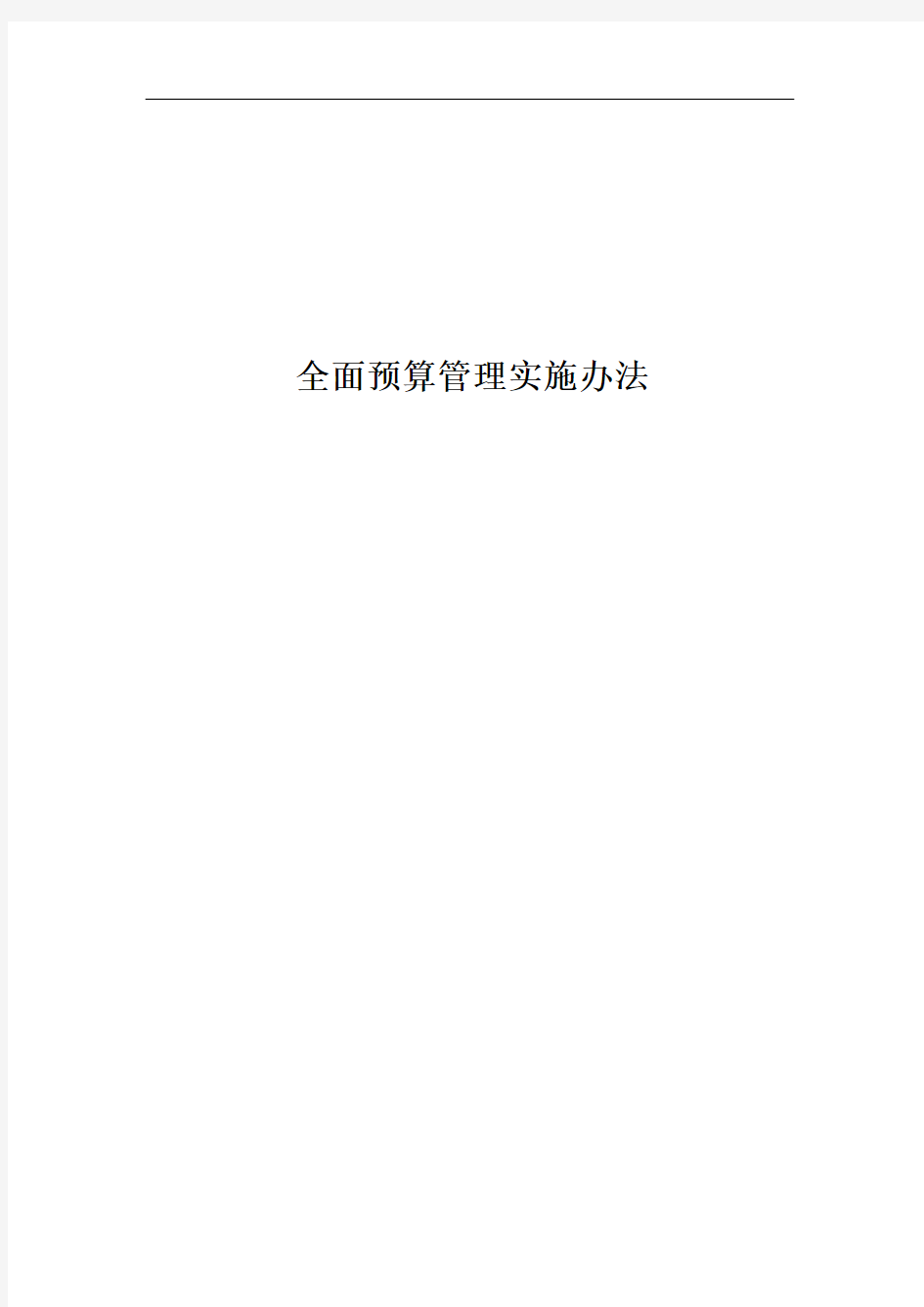 全面预算管理实施办法