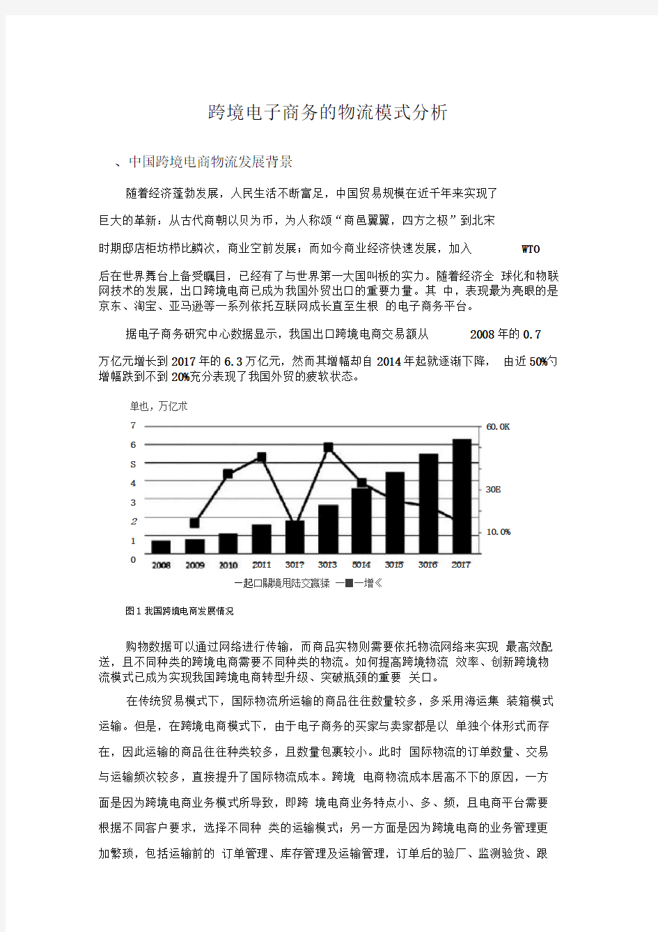 跨境电子商务的物流模式分析