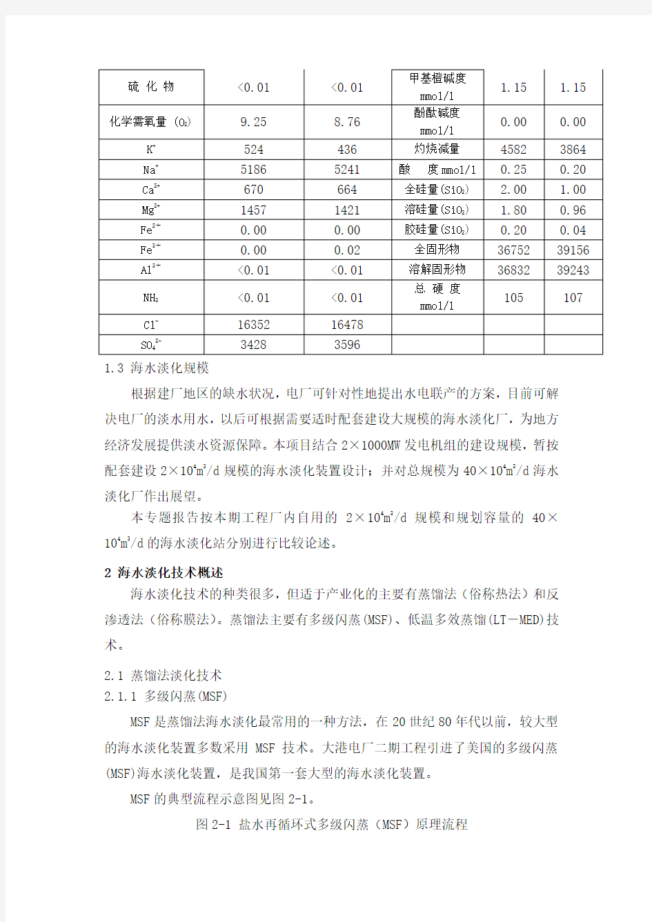 海水淡化工艺方案