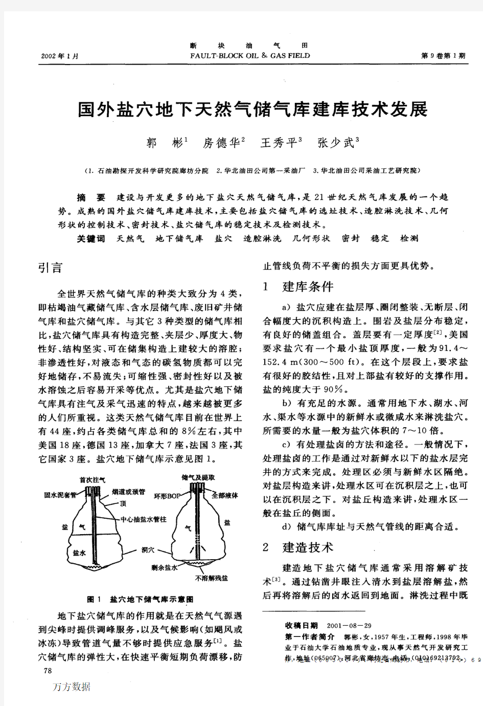 国外盐穴地下天然气储气库建库技术发展