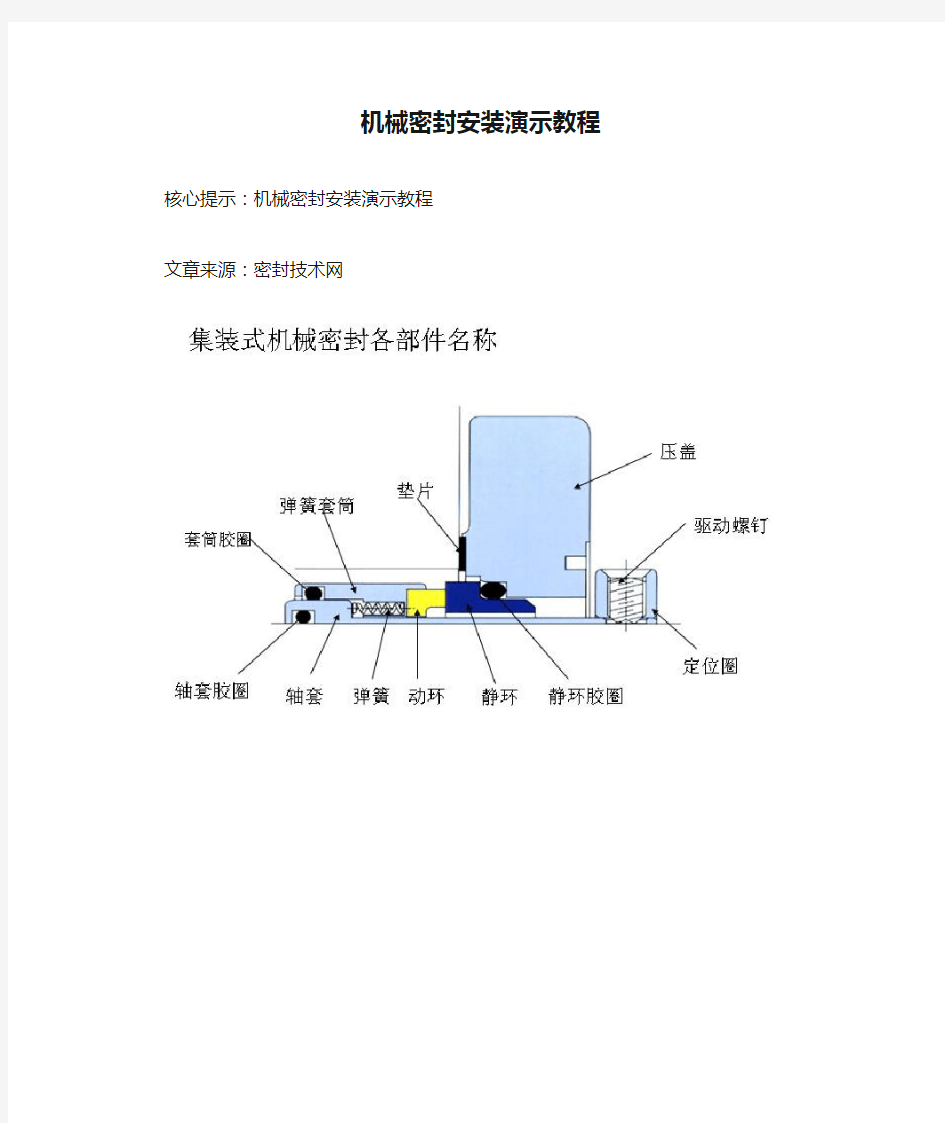 机械密封安装演示教程