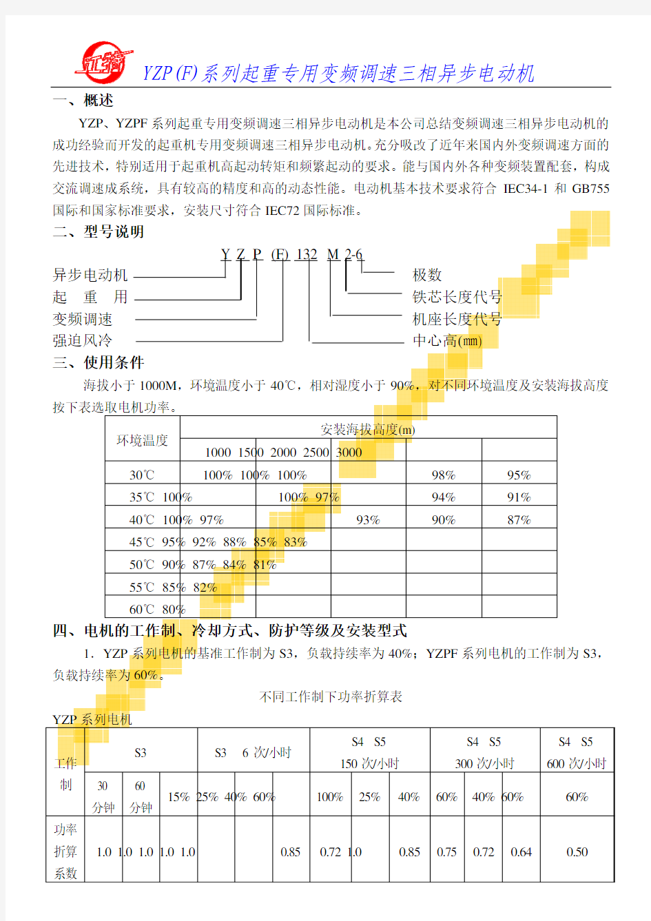 江特YZP、YZPF系列电机