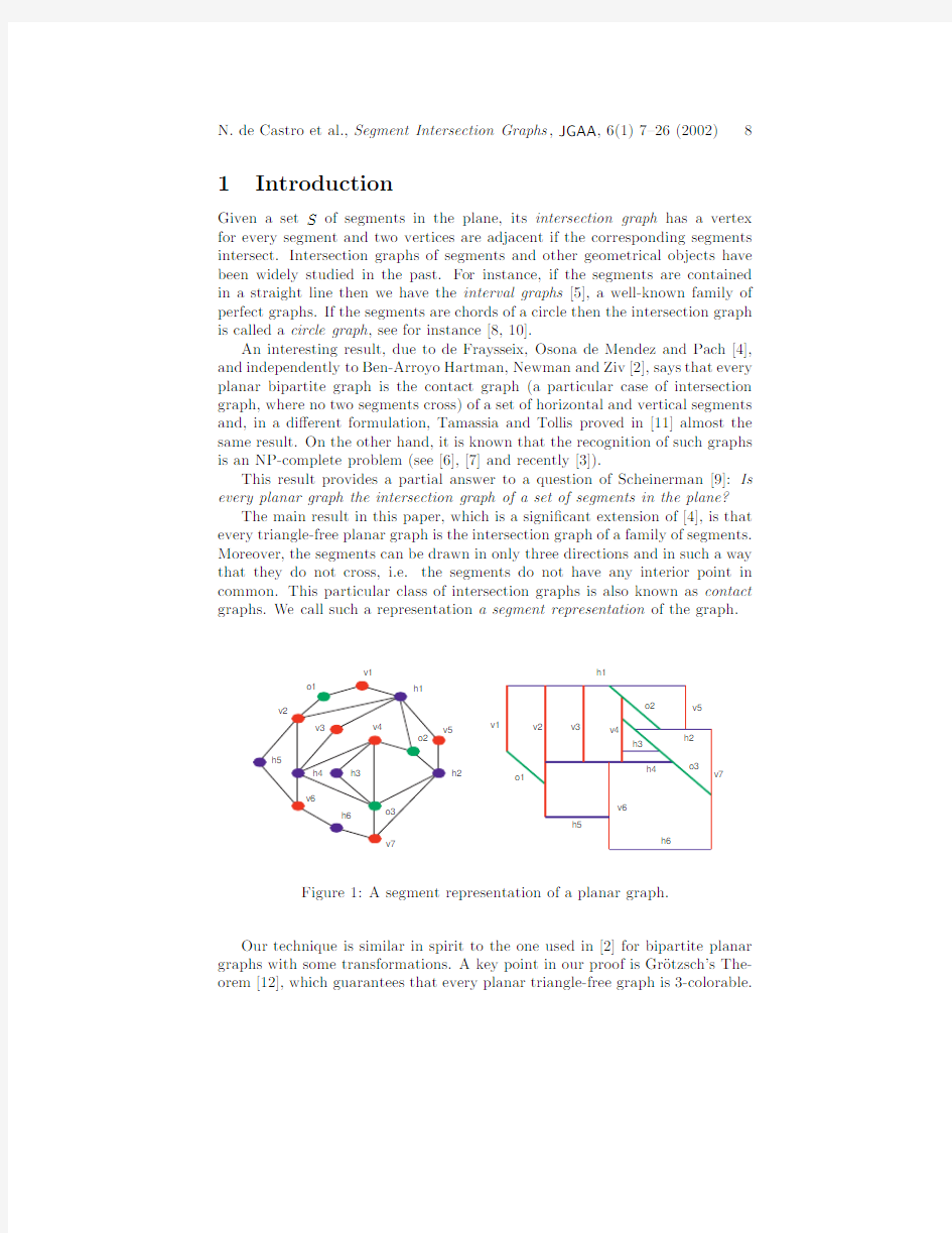 Triangle-Free Planar Graphs as Segment Intersection Graphs