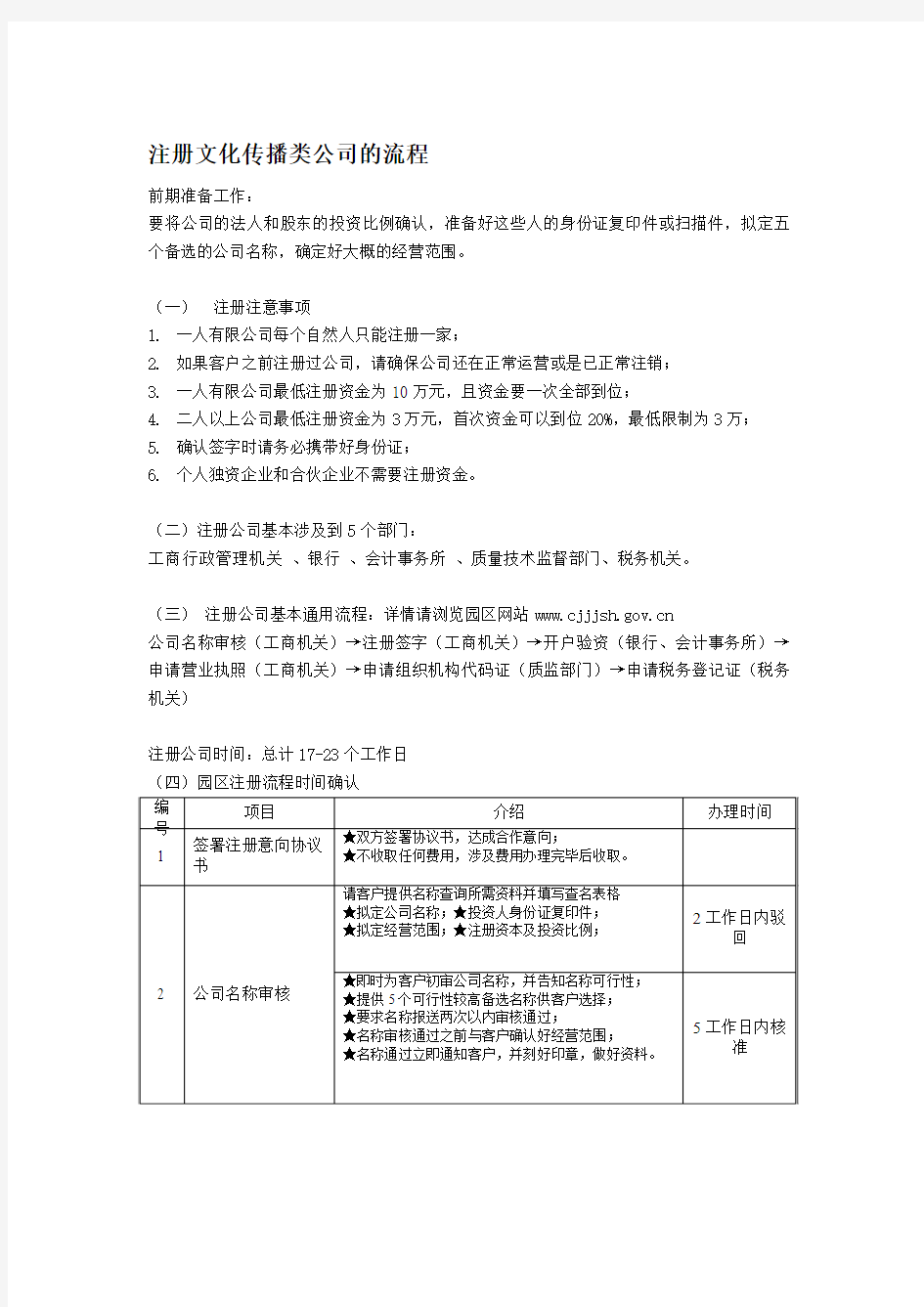 注册文化传播类公司的流程