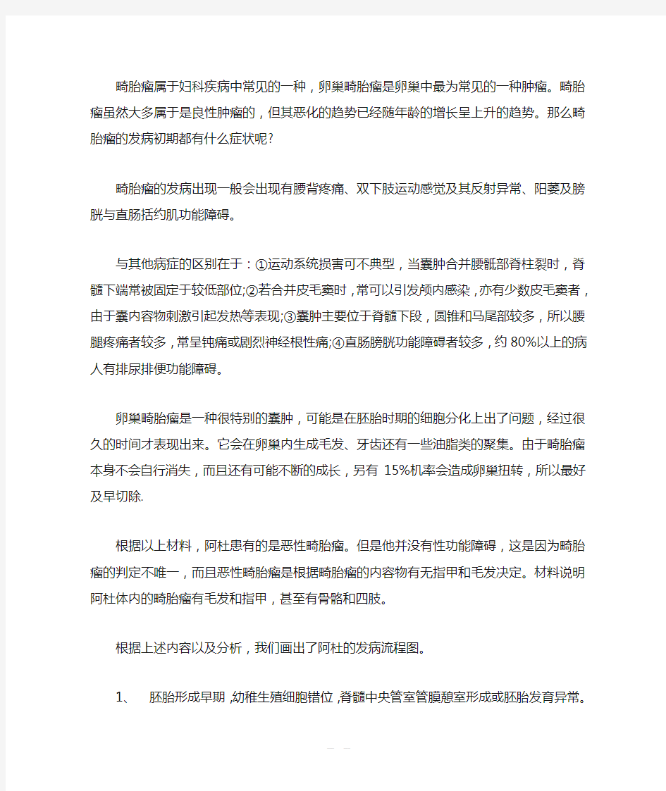 畸胎瘤属于妇科疾病中常见的一种