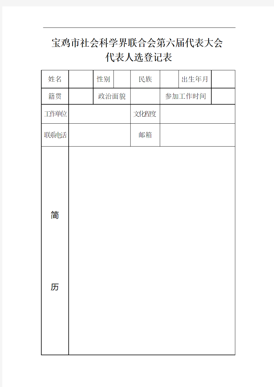 宝鸡市社会科学界联合会第六届代表大会