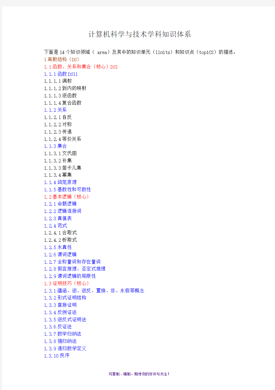 计算机科学与技术学科知识体系