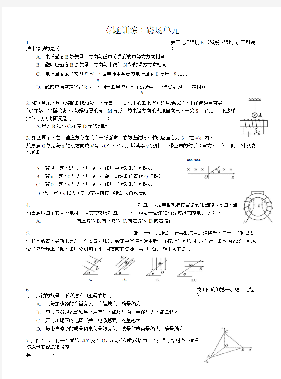 专项训练磁场测试卷.docx