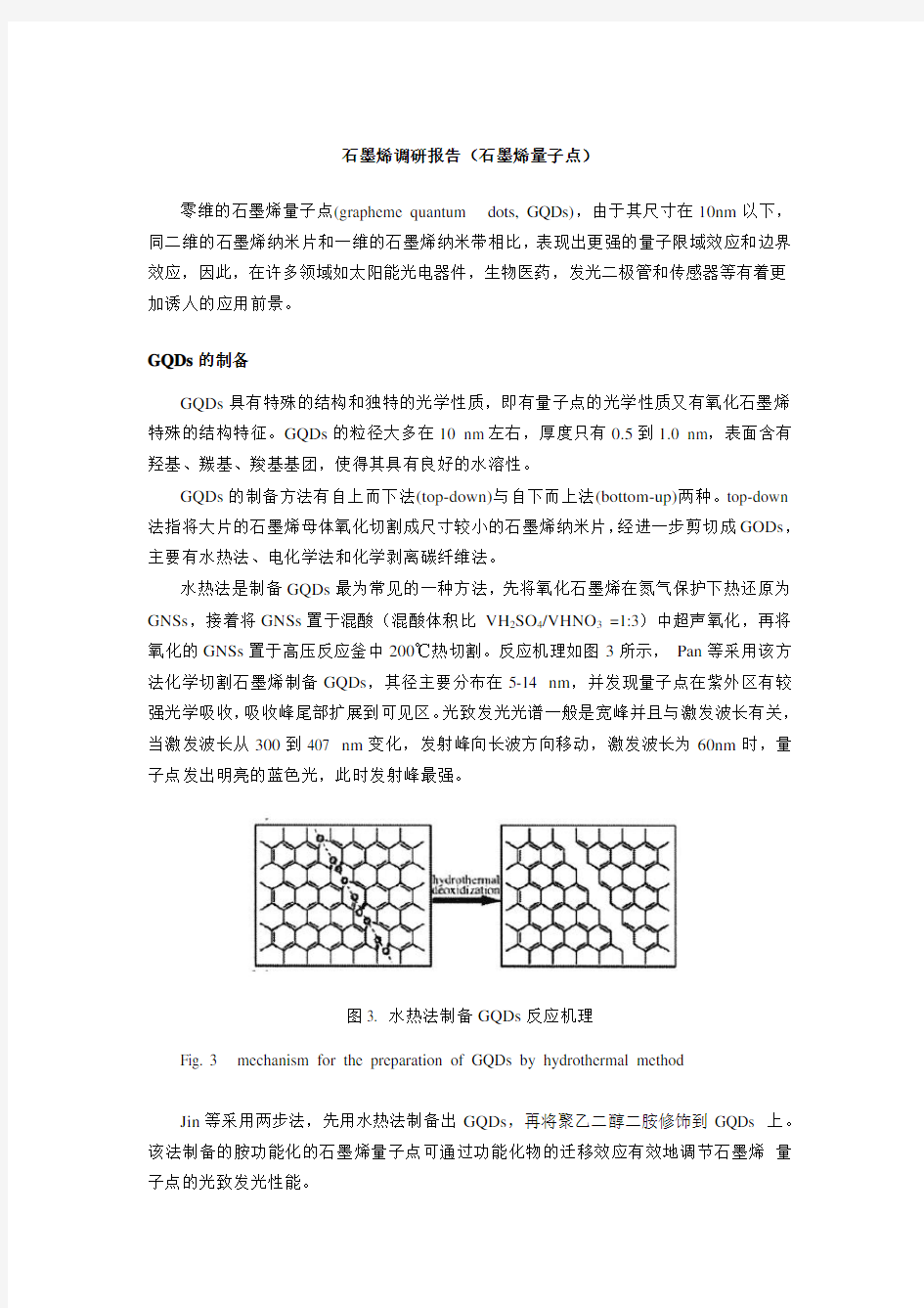 石墨烯量子点调研报告