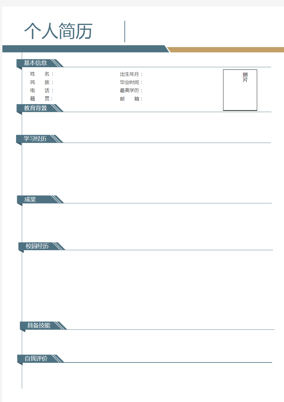 彩色高档简历模板5