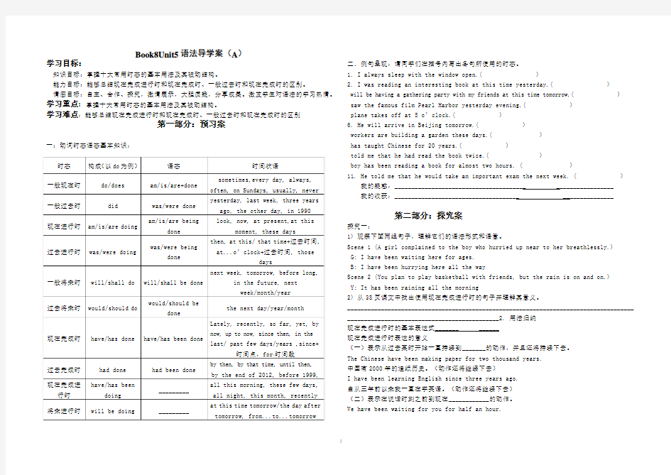 选修八unit5语法