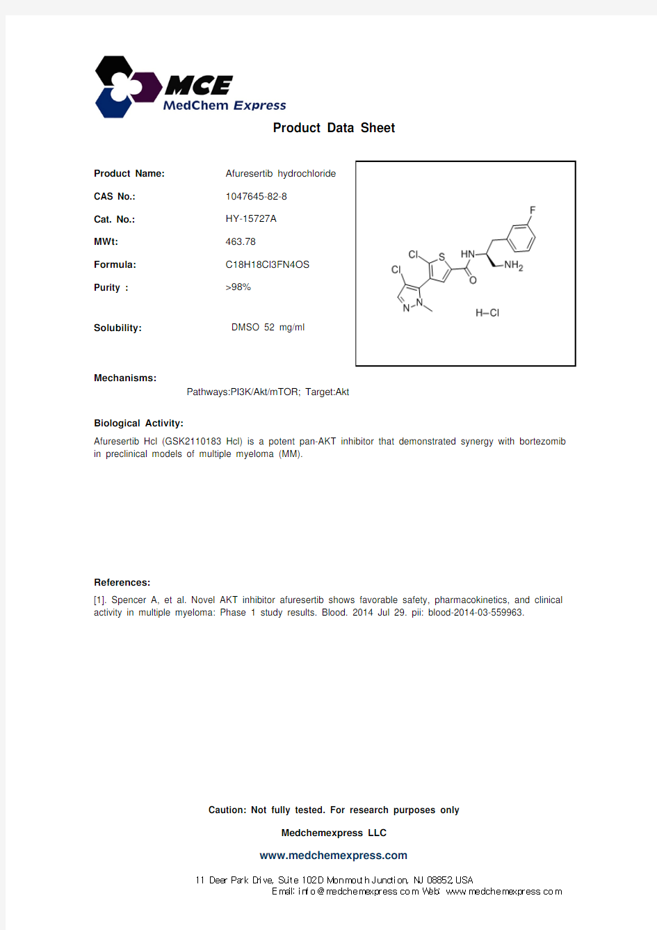 Afuresertib hydrochloride_1047645-82-8_DataSheet_MedChemExpress