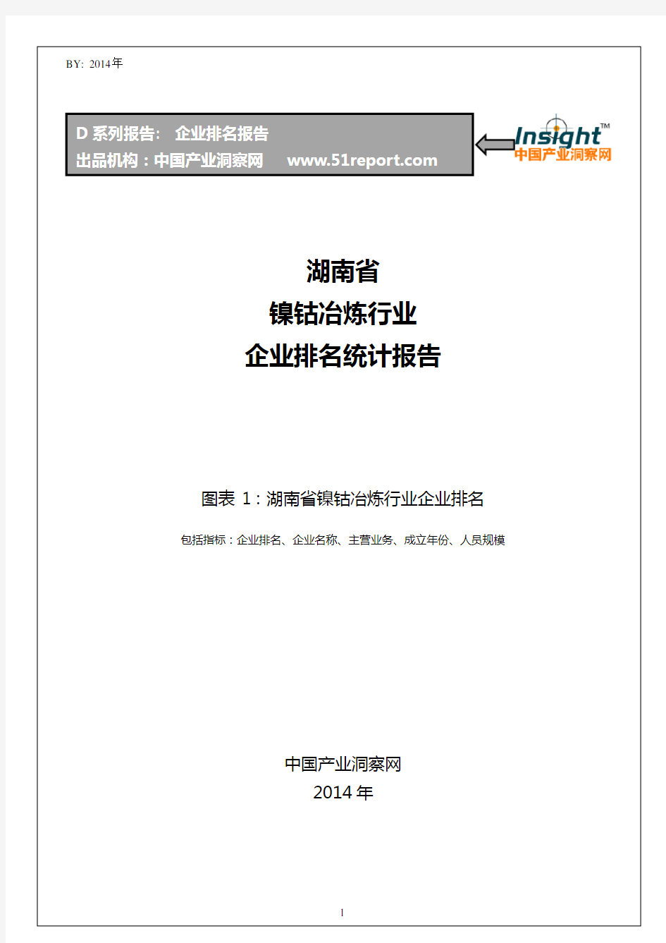 湖南省镍钴冶炼行业企业排名统计报告