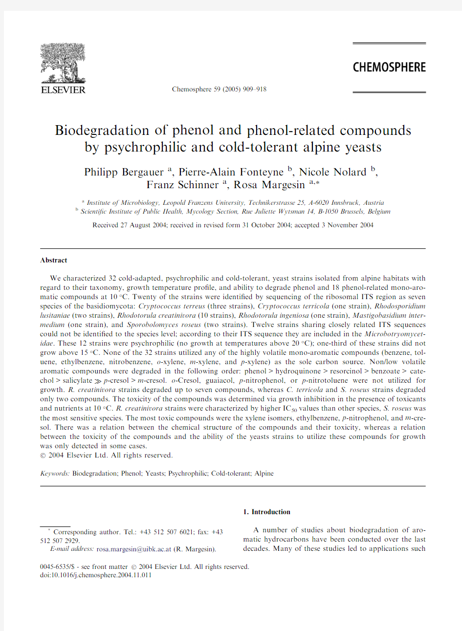 Biodegradation of phenol and phenol-related compounds