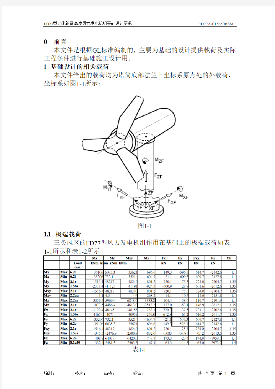 FD77型风力发电机组基础设计规范