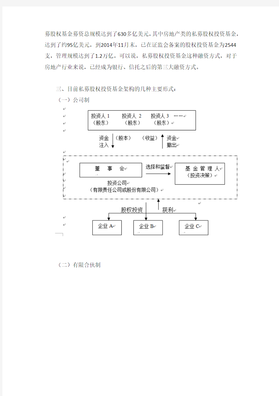 私募股权投资基金相关法律问题简述