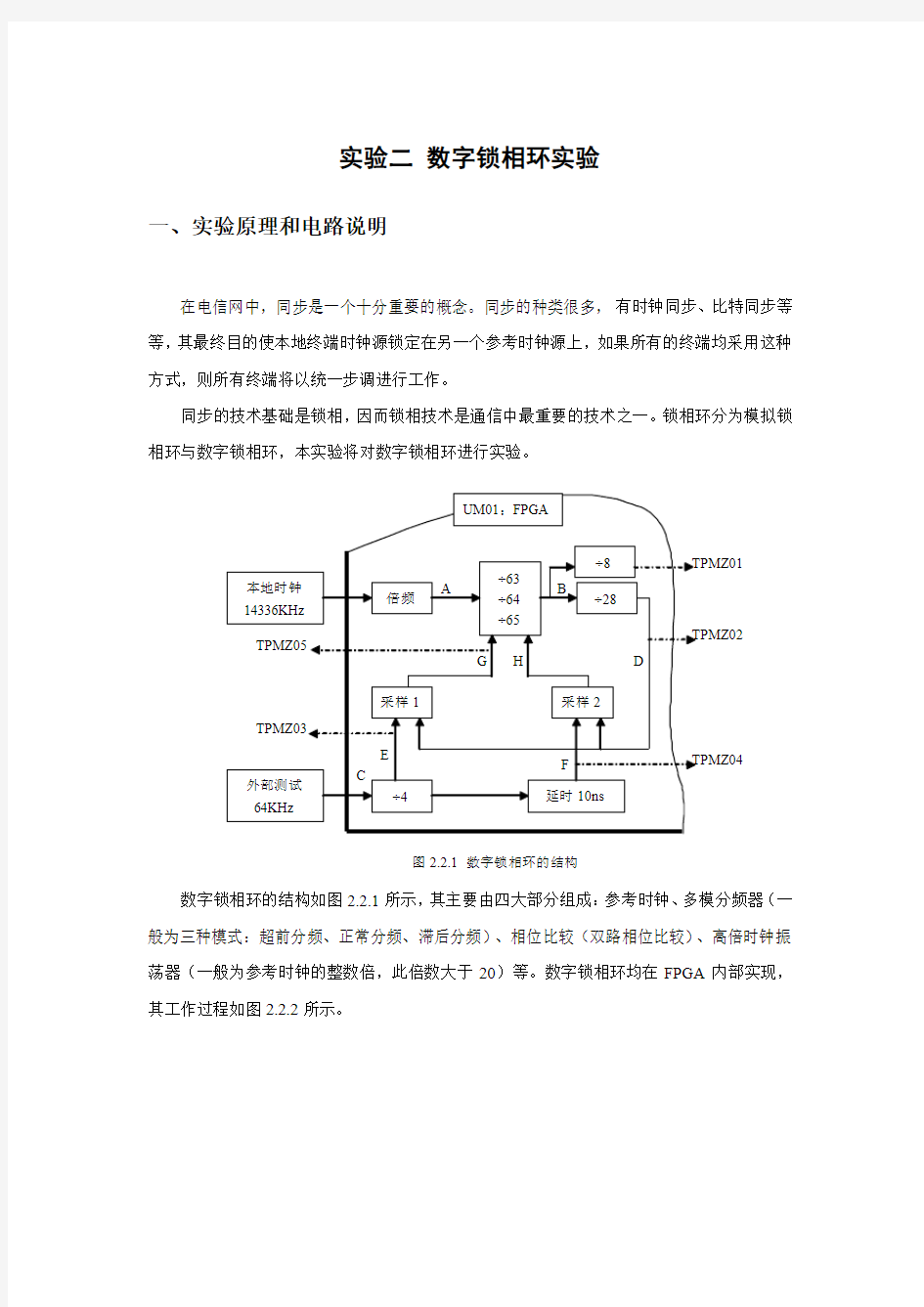 数字锁相环实验