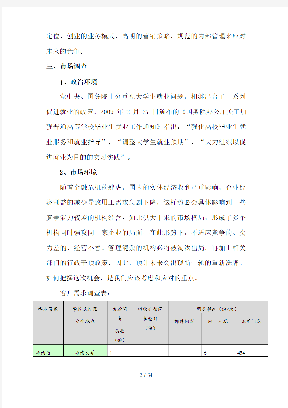 人力资源管理公司创业计划书(34页){修}