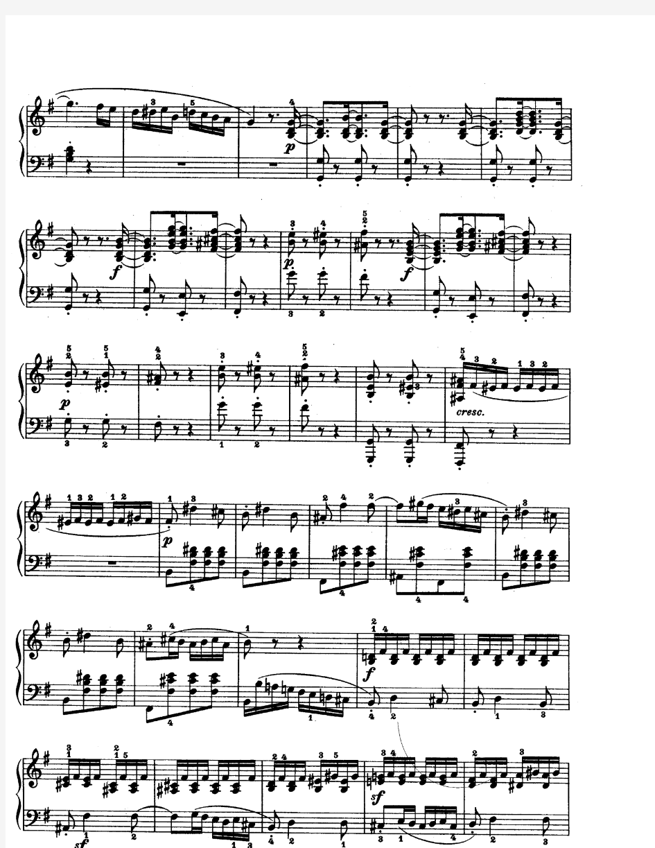 SonataOp31no1(贝多芬 Beethoven 奏鸣曲) 原版 五线谱 钢琴谱 正谱