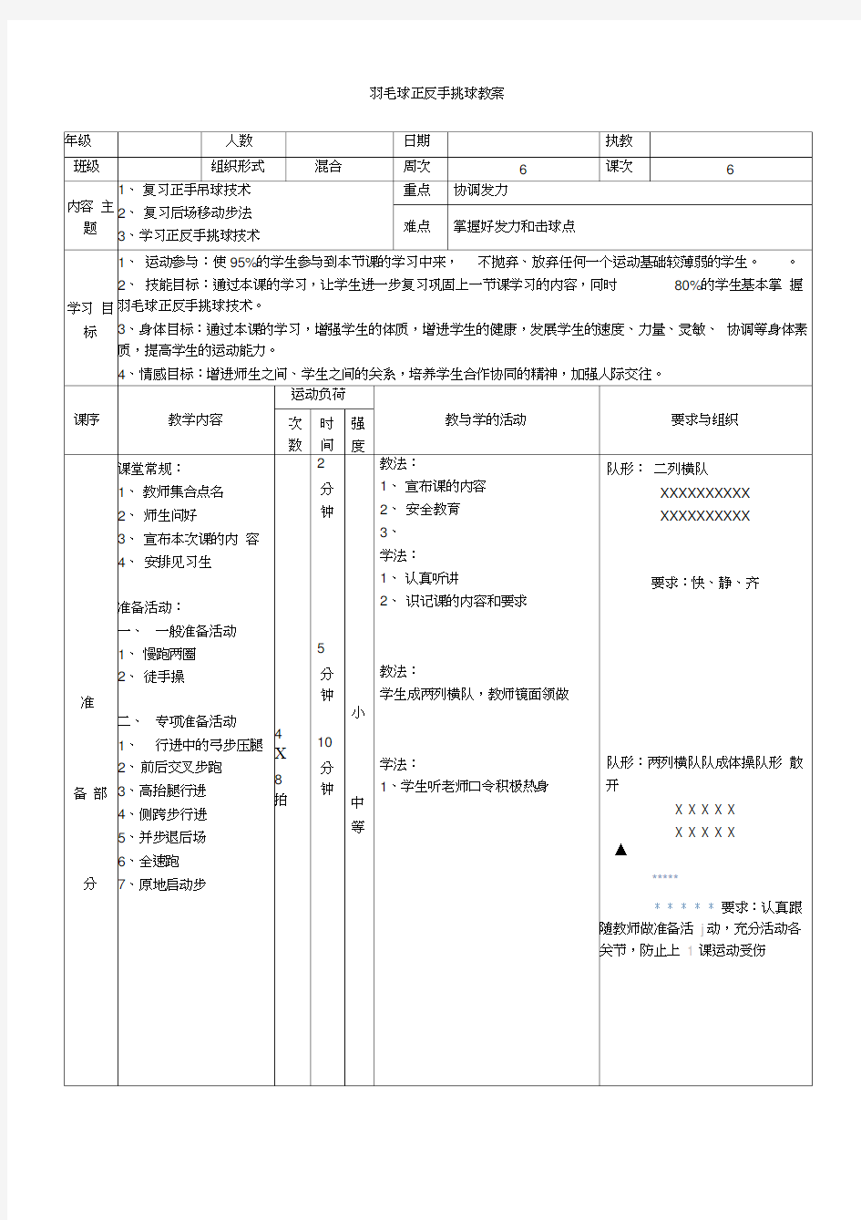 (完整版)羽毛球正反手挑球