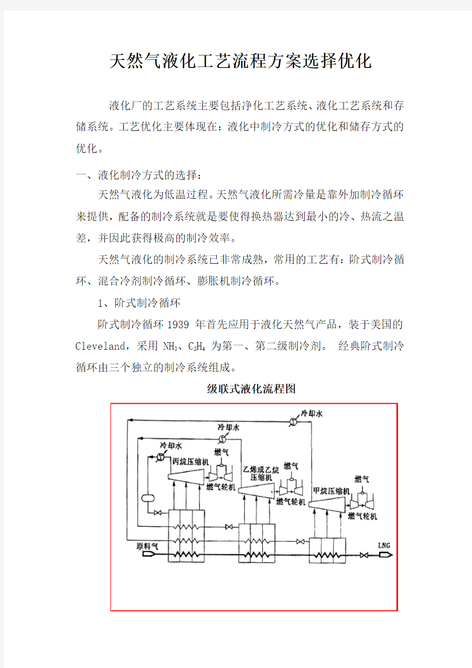 天然气液化流程工艺选择优化