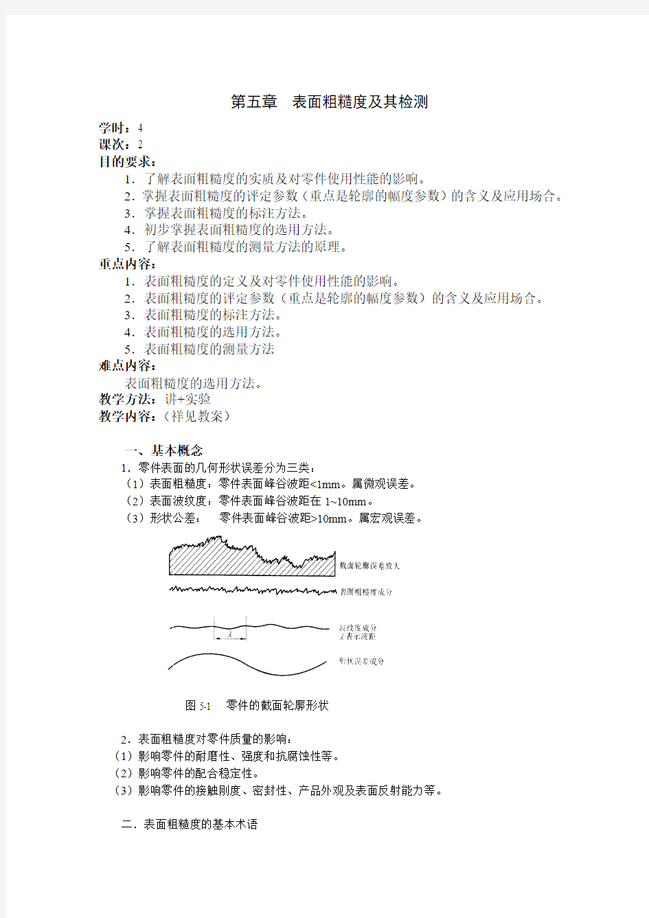 表面粗糙度定义与检测