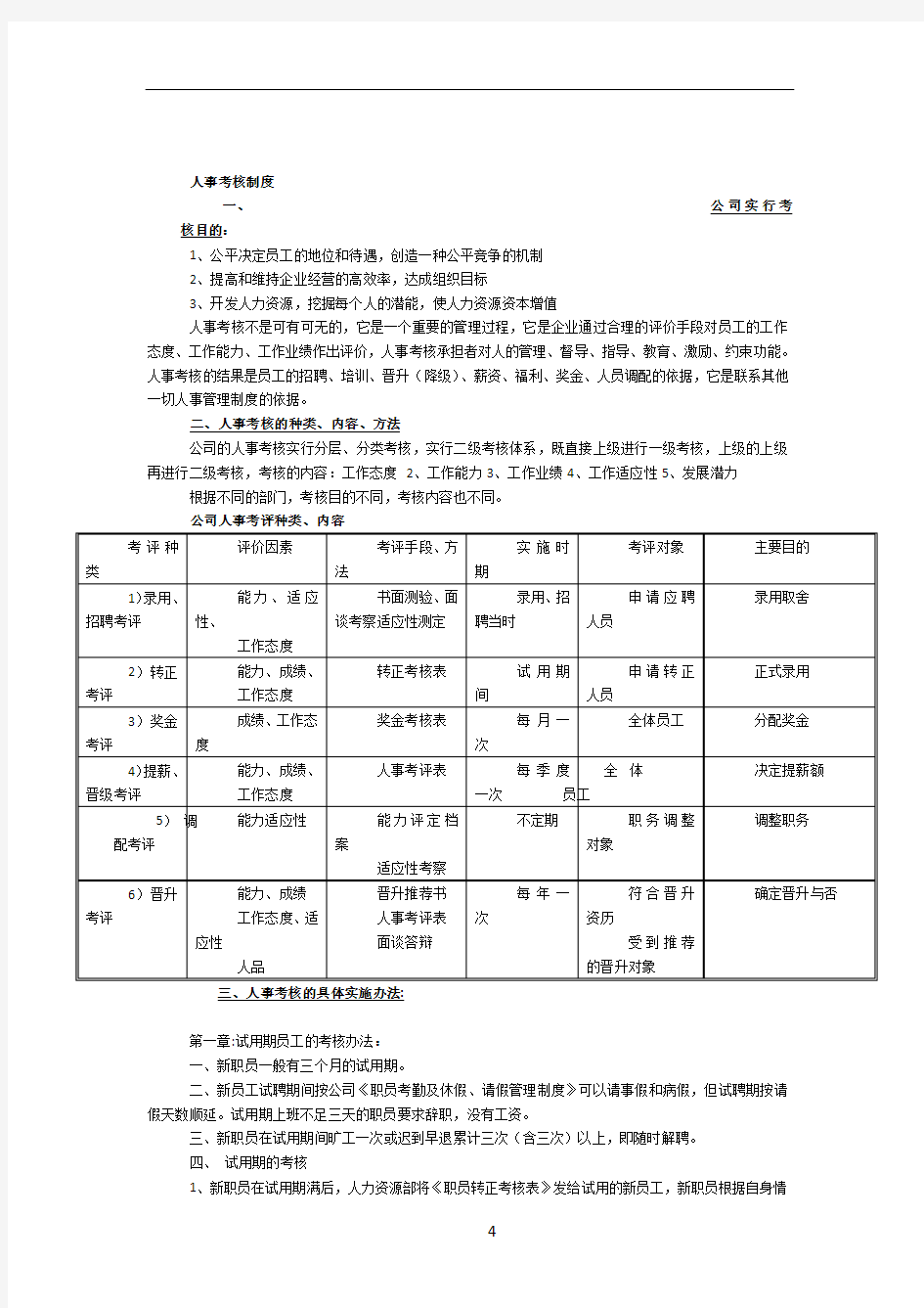 人事考核制度