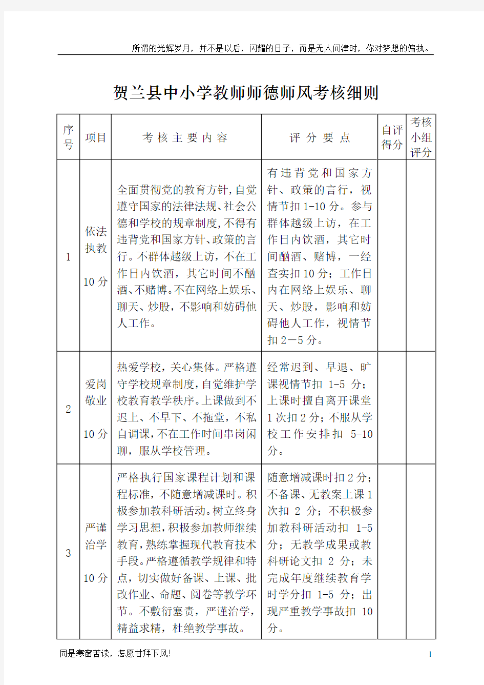 (新)教师师德师风考核细则