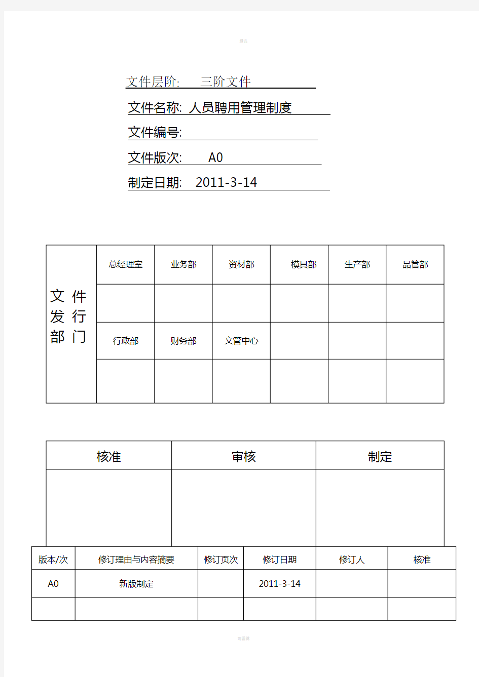 人员聘用管理制度