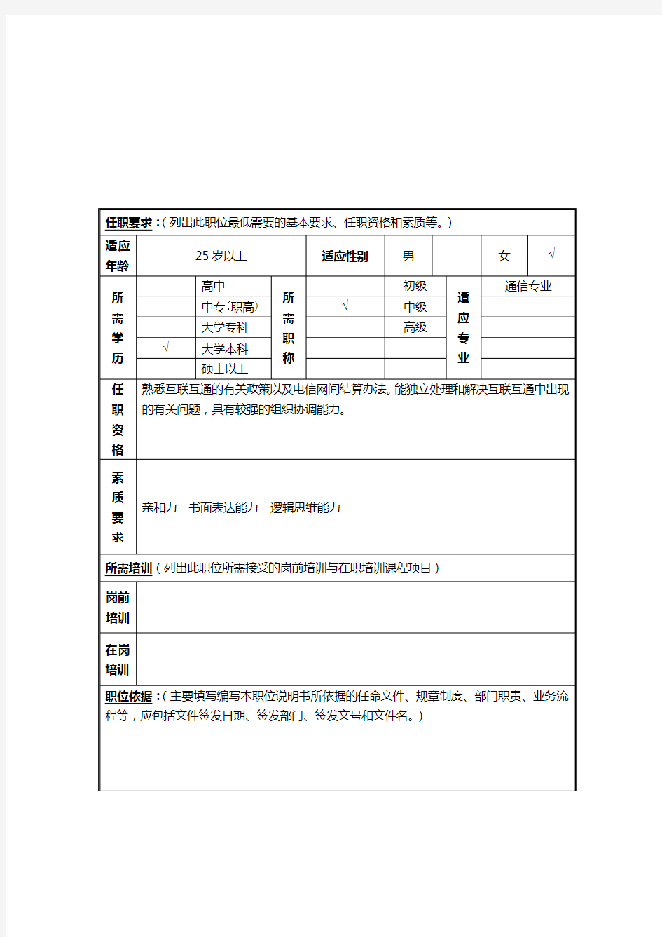 固定资产管理岗位说明书.doc