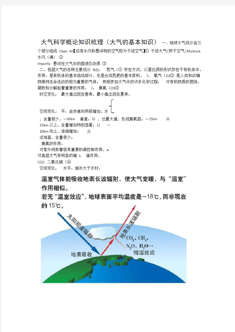 大气科学概论知识梳理大气基础知识