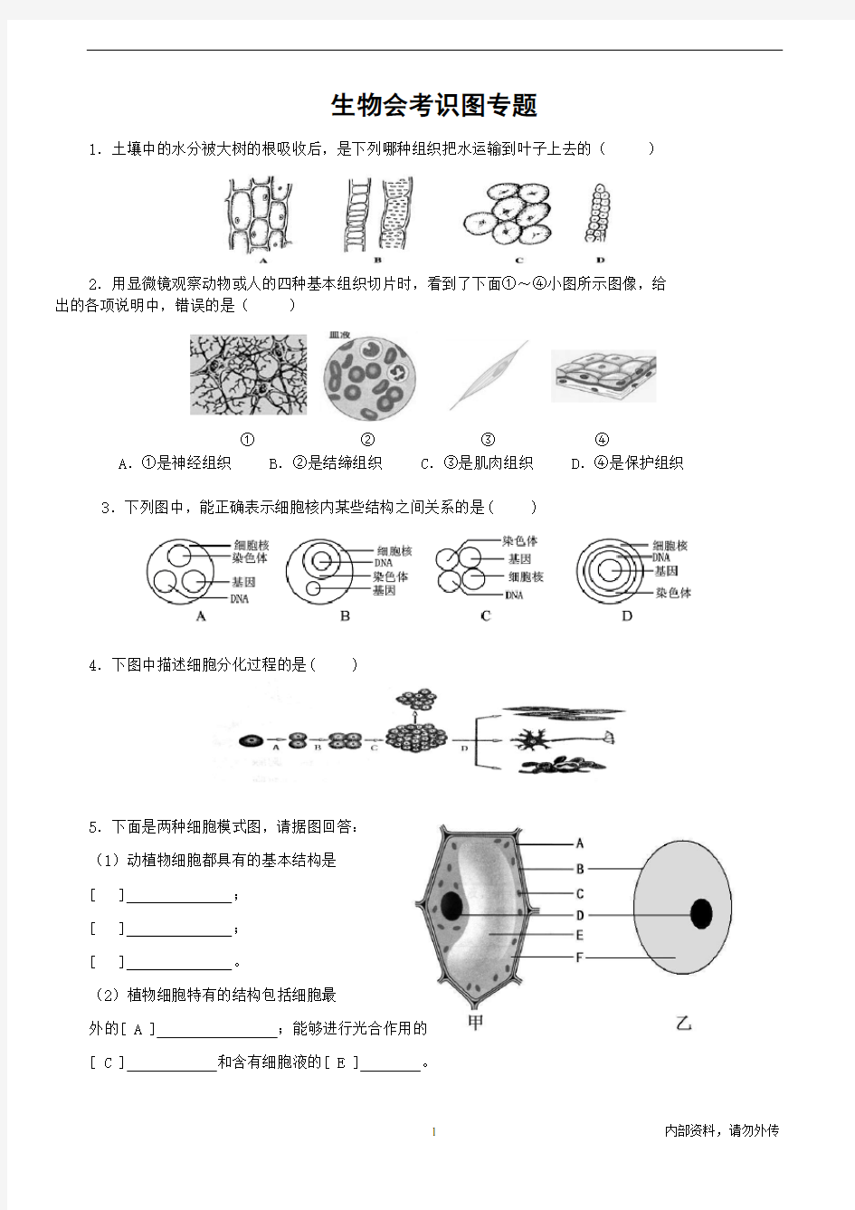 中考生物识图题