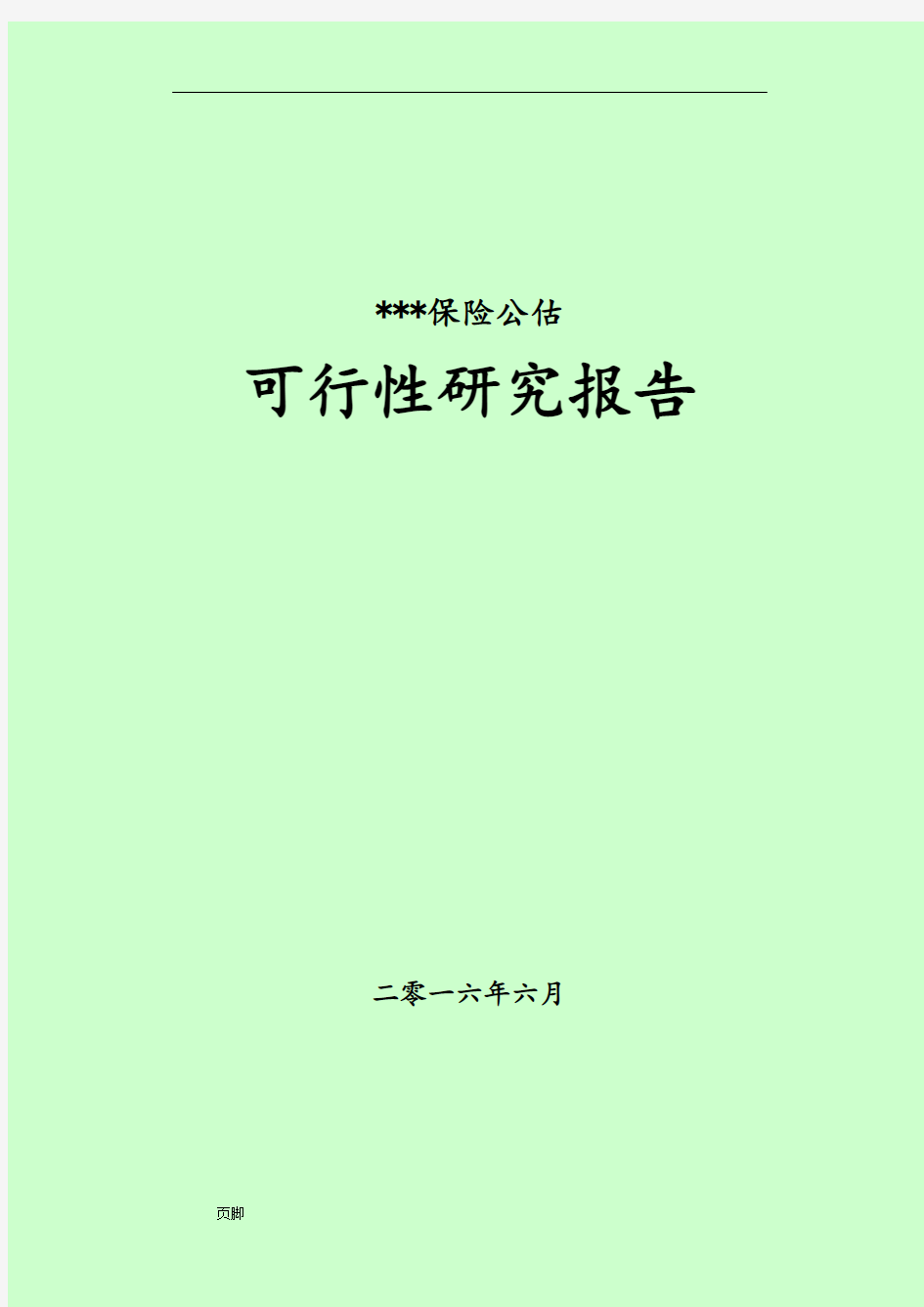 保险公估有限公司可行性实施计划书