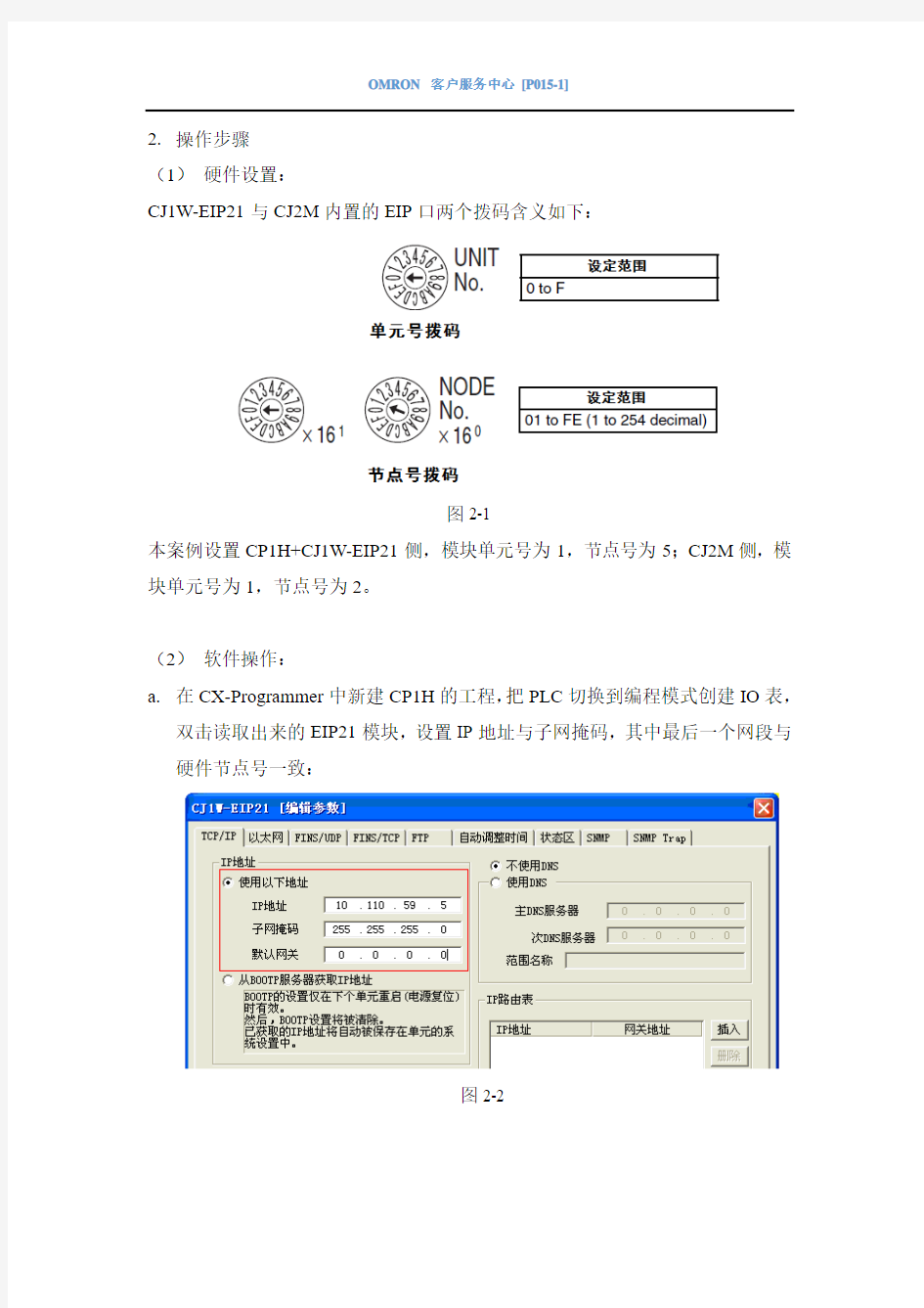 [P015-1]CJ1W-EIP21模块手动创建DATALINK通讯