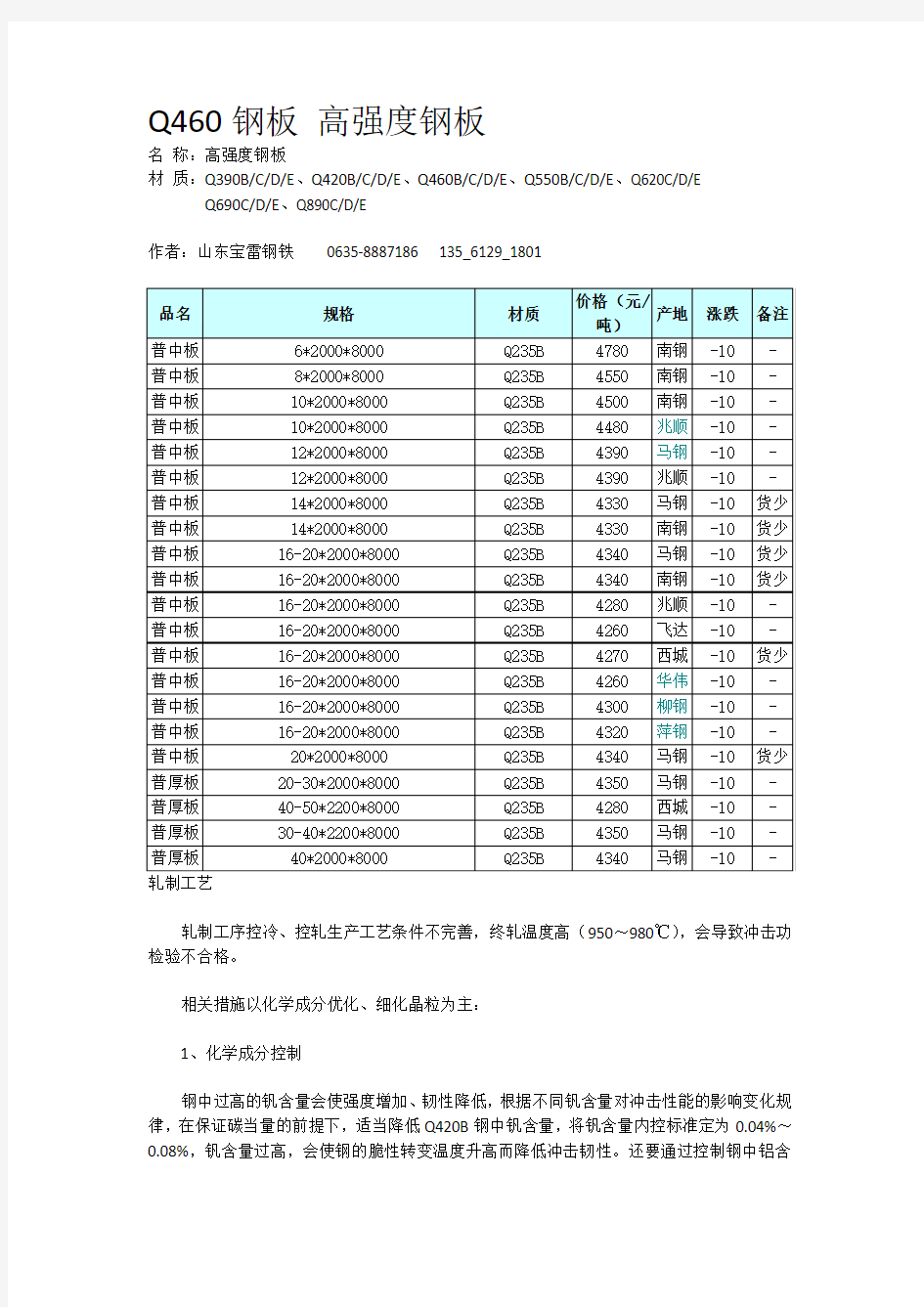 Q460钢板——高强度钢板)