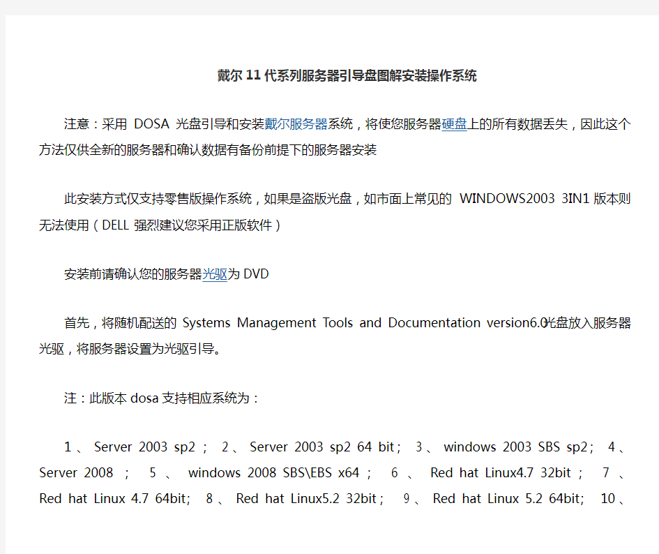 DELL服务器系统安装引导盘安装