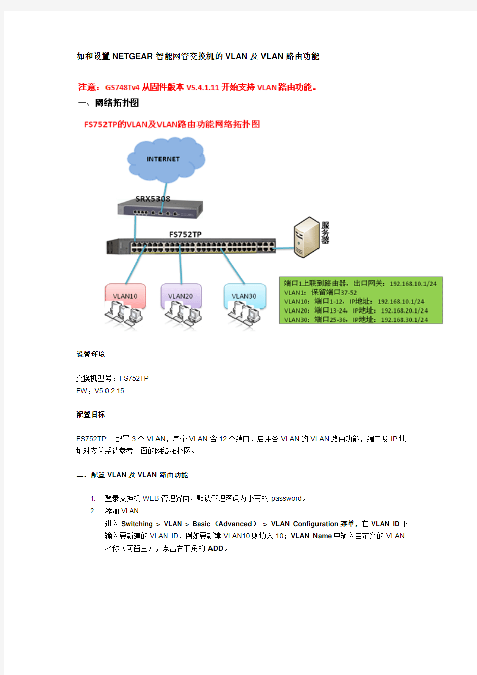 如和设置NETGEAR智能网管交换机的VLAN及VLAN路由功能