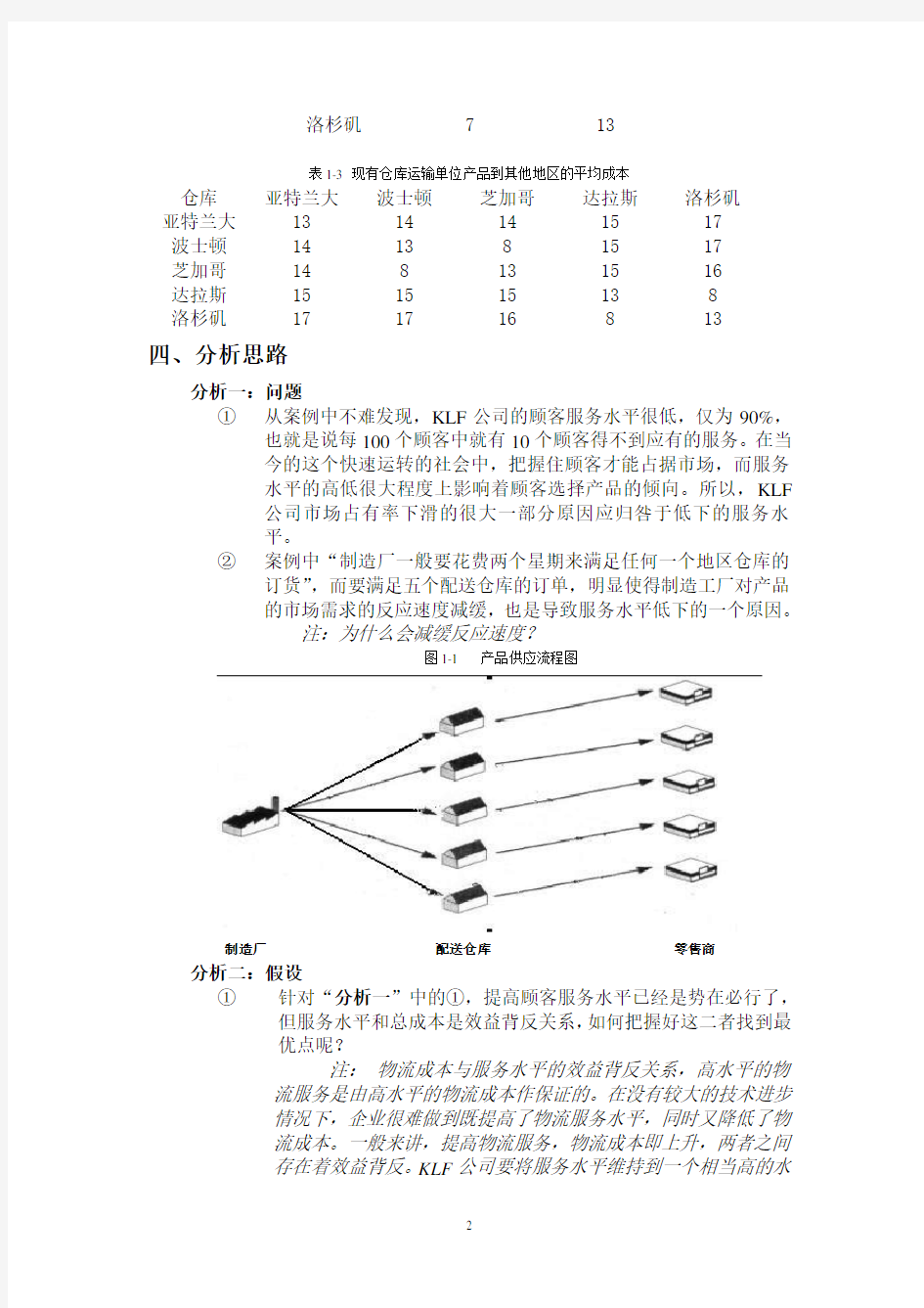 物流成本案例分析